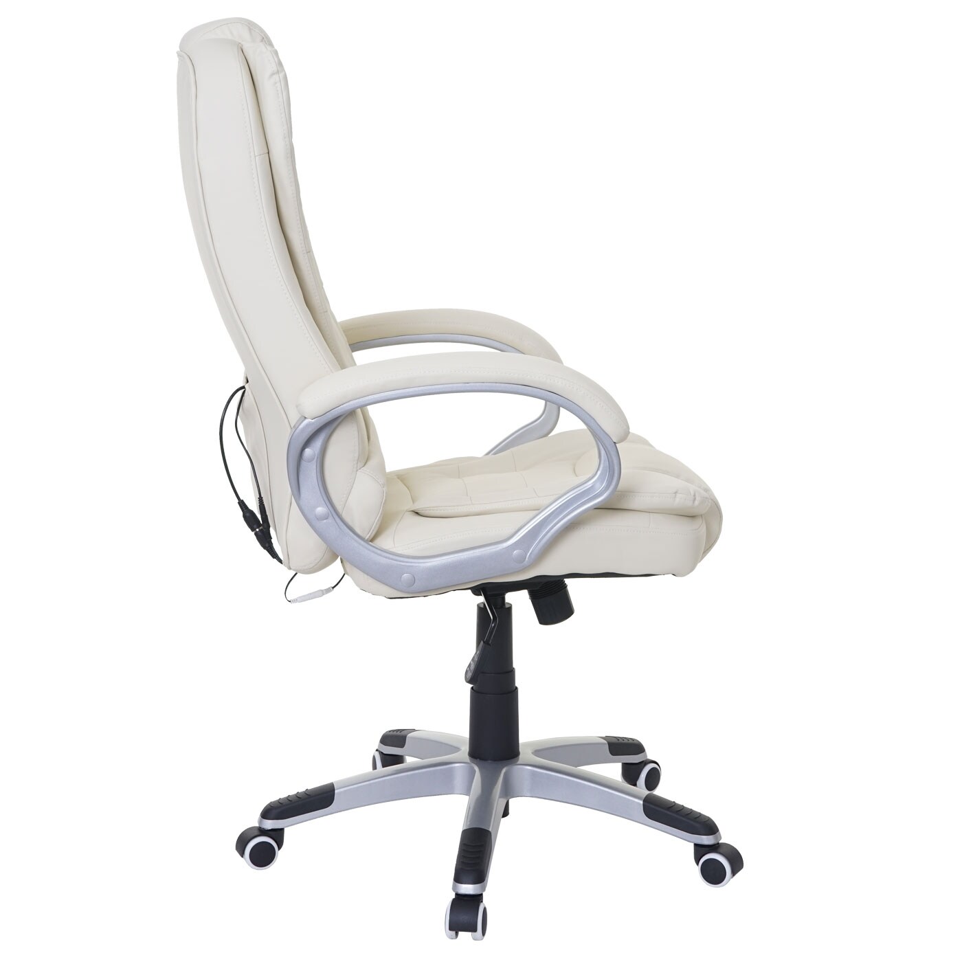 Massage-Bürostuhl Blackpool, Massagestuhl Drehstuhl Chefsessel, Kunstleder ~ creme