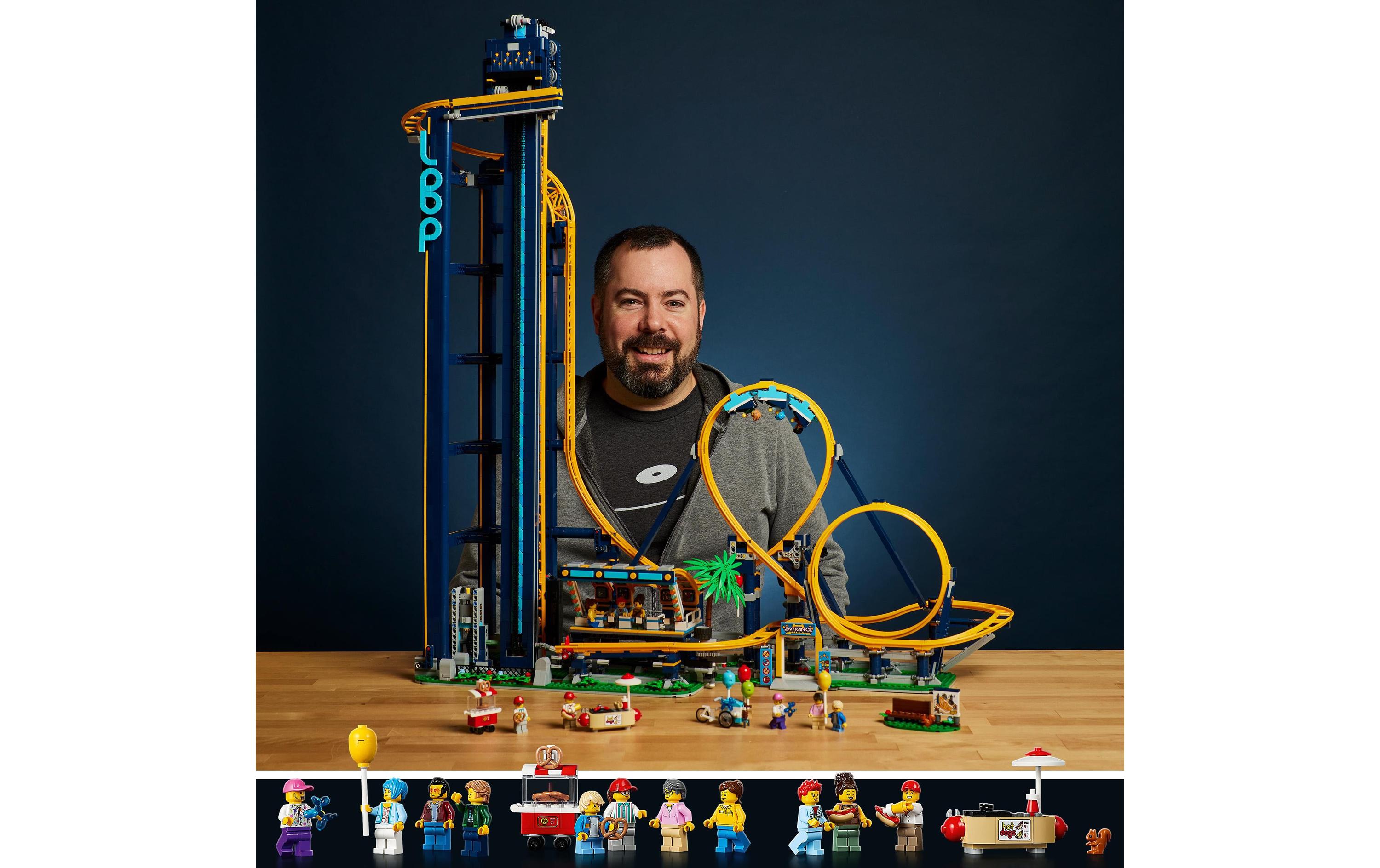 Icons Looping-Achterbahn 10303<br>Eine schwerkraftgetriebene Achterbahn aus LEGO