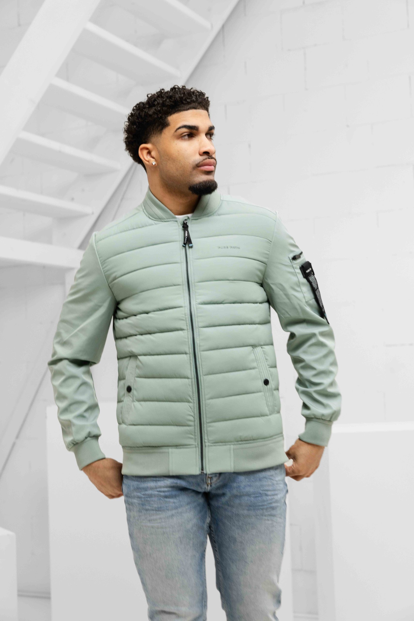 Pure Path Padded Soft Shell Jas Heren Groen