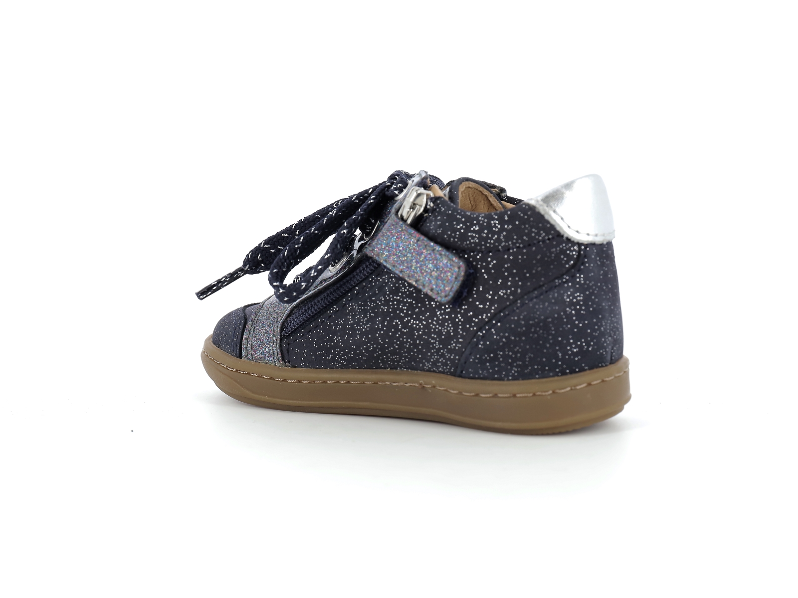Shoopom-BOUBA ZIP BOX Nubuck Marine-Argent