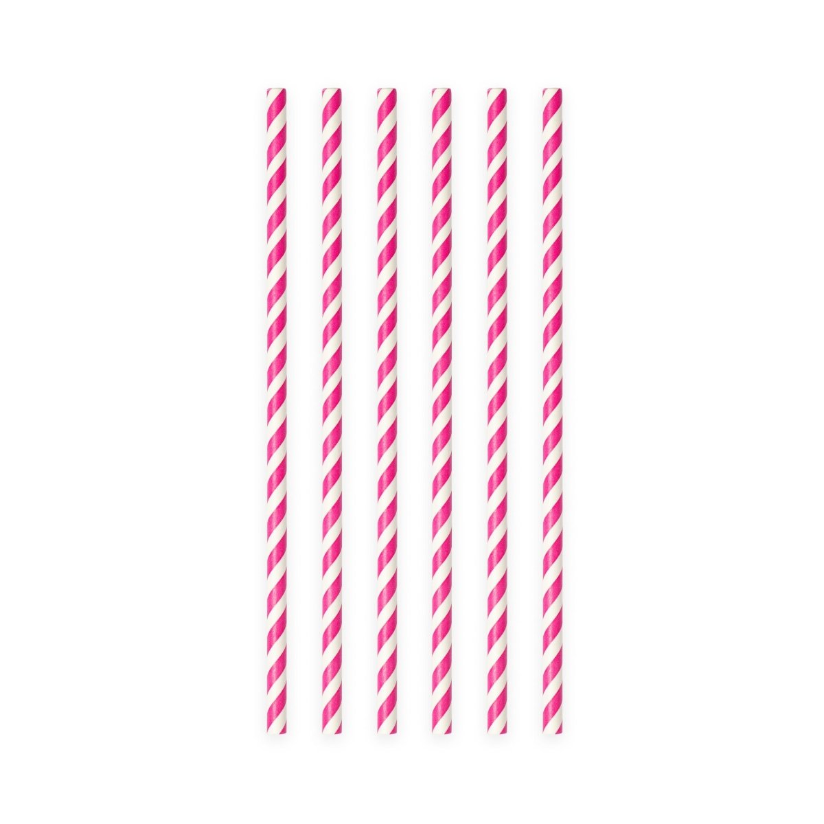 Papieren Rietjes Fuchsia Gestreept 19,7cm 20st