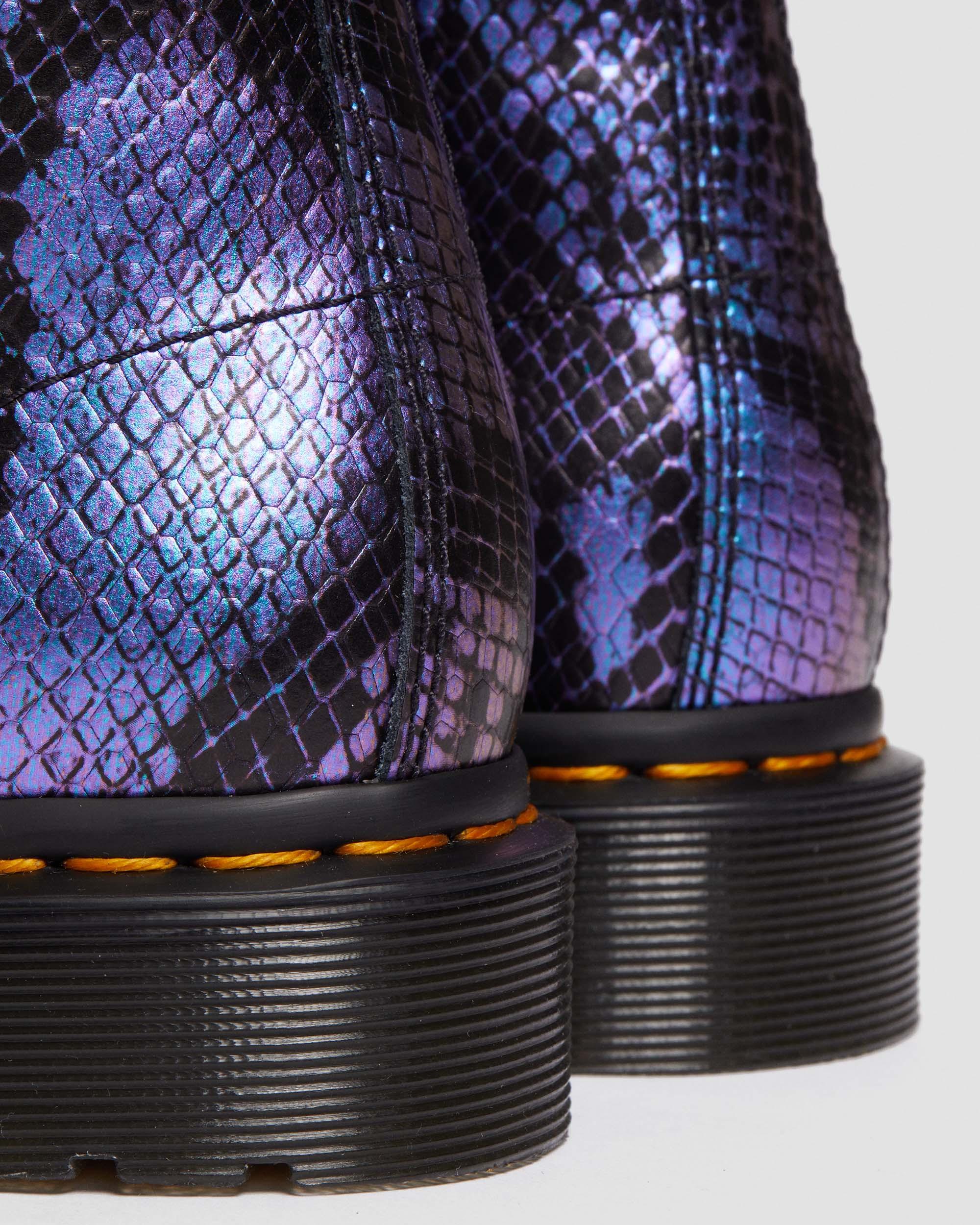 1460 Snake Print Emboss Leather Lace Up Boots