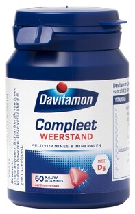 Davitamon Compleet Weerstand Kauwvitamines Aardbei 60TB