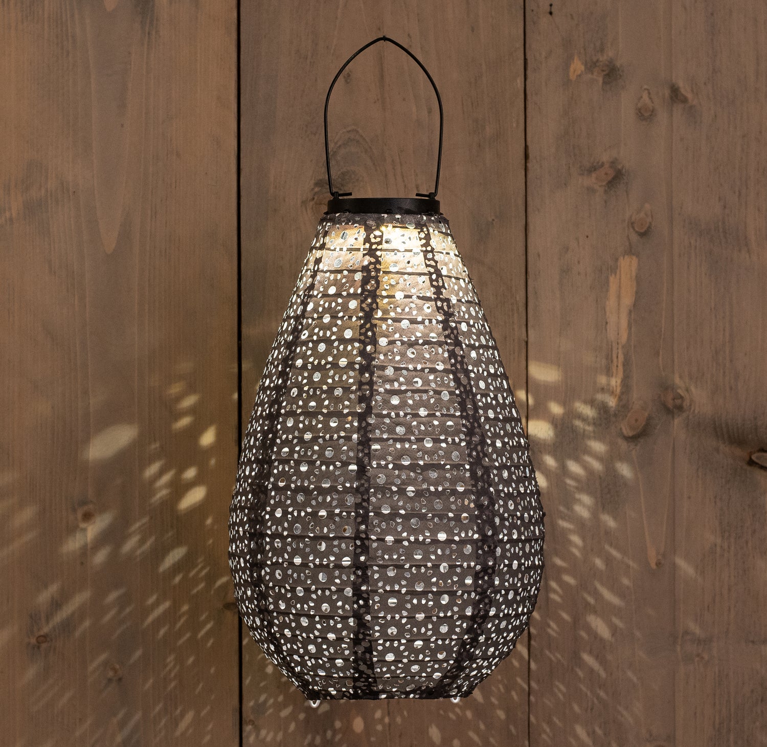 Solar lampion Marrakesh grijs D 20 H 29 cm