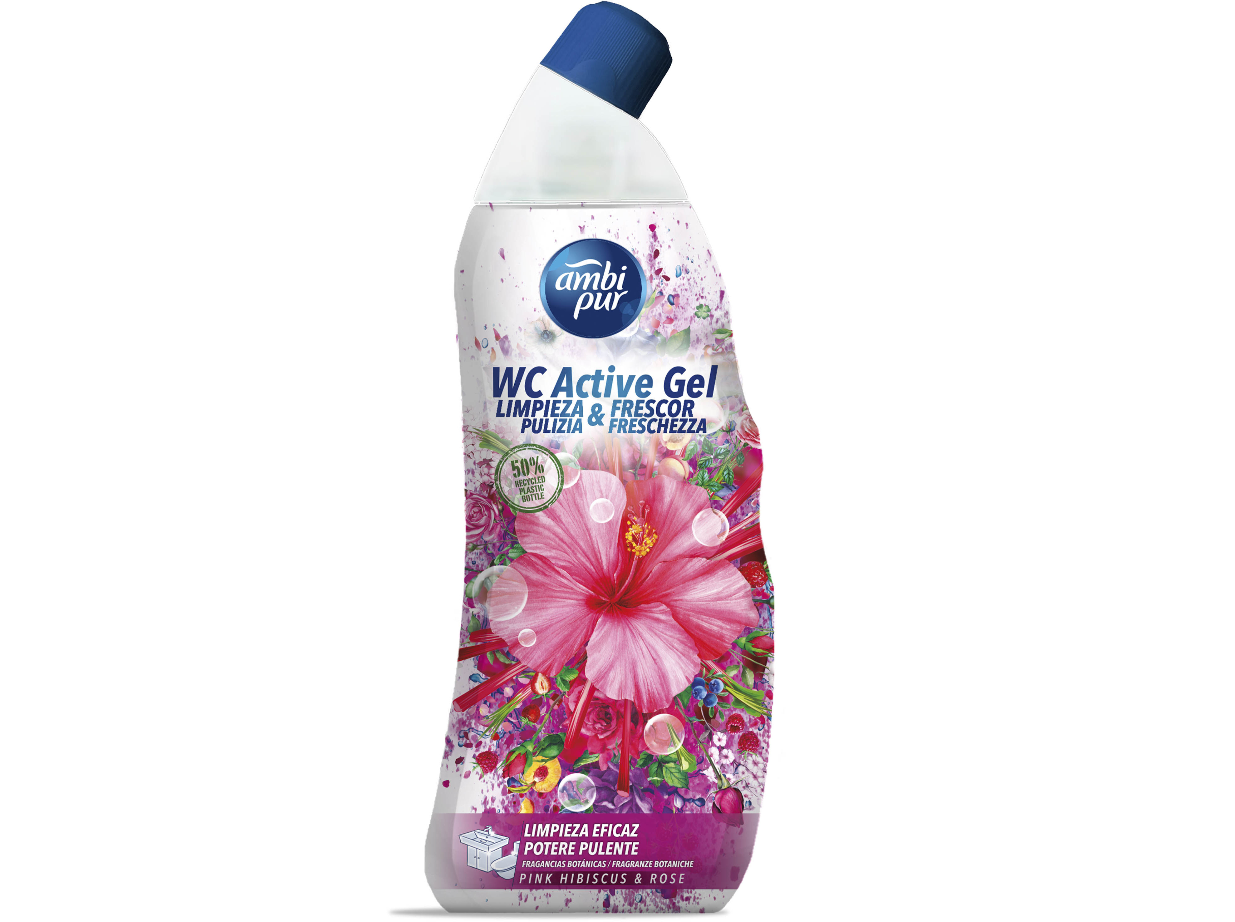 GEL SANITÁRIO AMBIPUR PINK HIBISC & ROSE 750ML