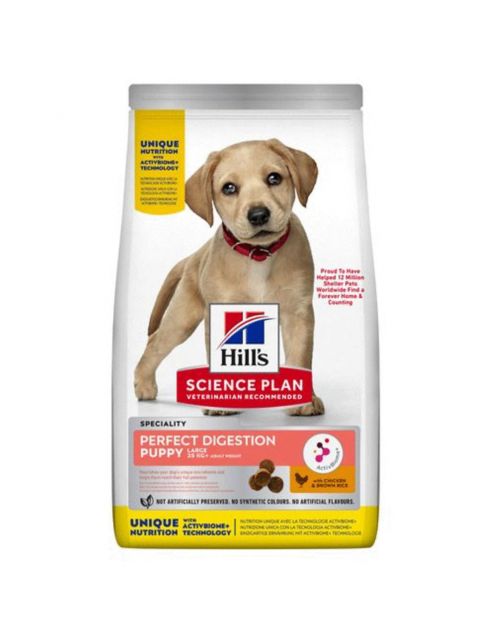 Hill's Puppy Perfect Digestion Large Breed - Hondenvoer - Kip Bruine Rijst 12 kg
