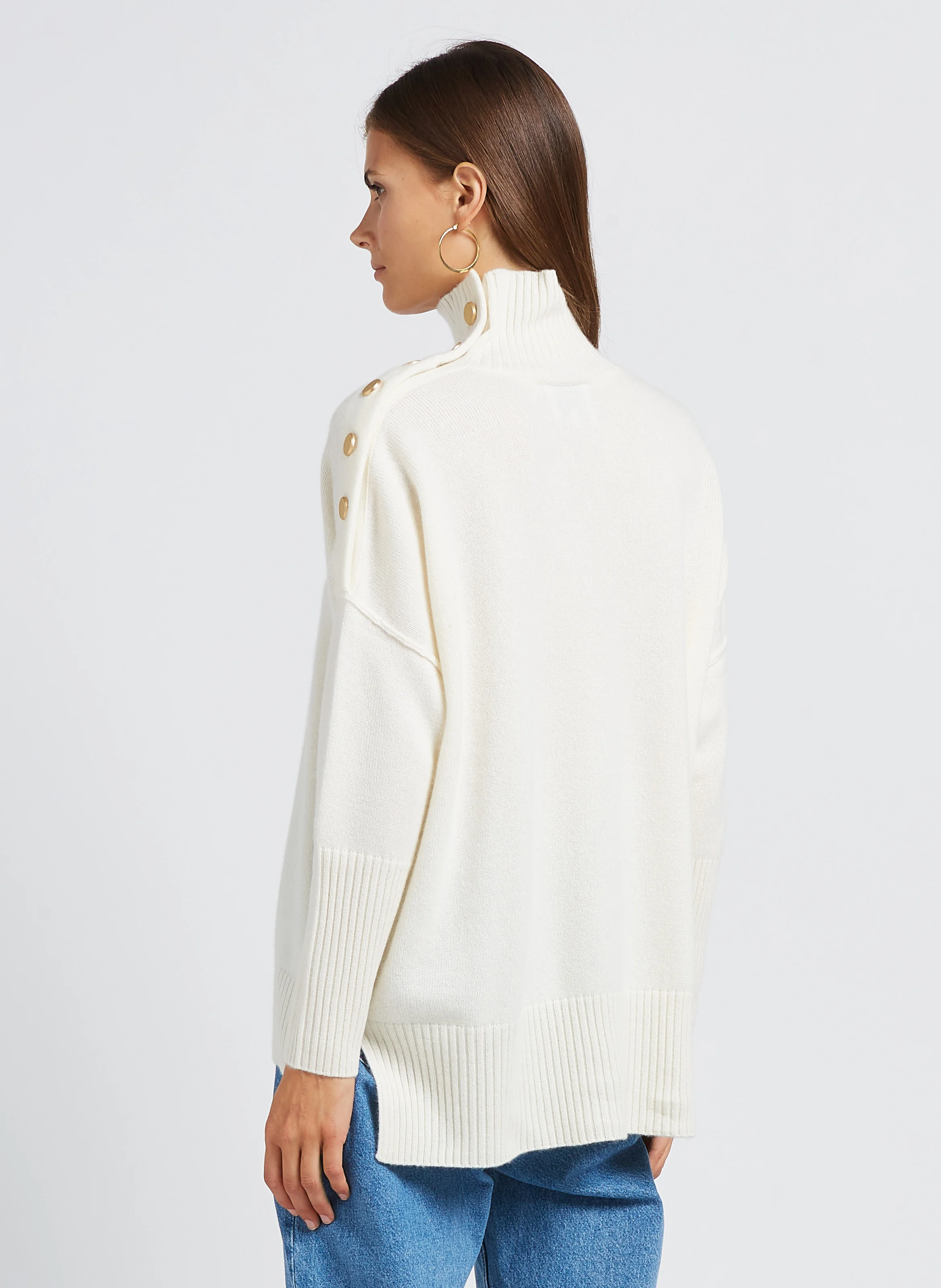 PINKO - Pull à col montant en cachemire | Blanc