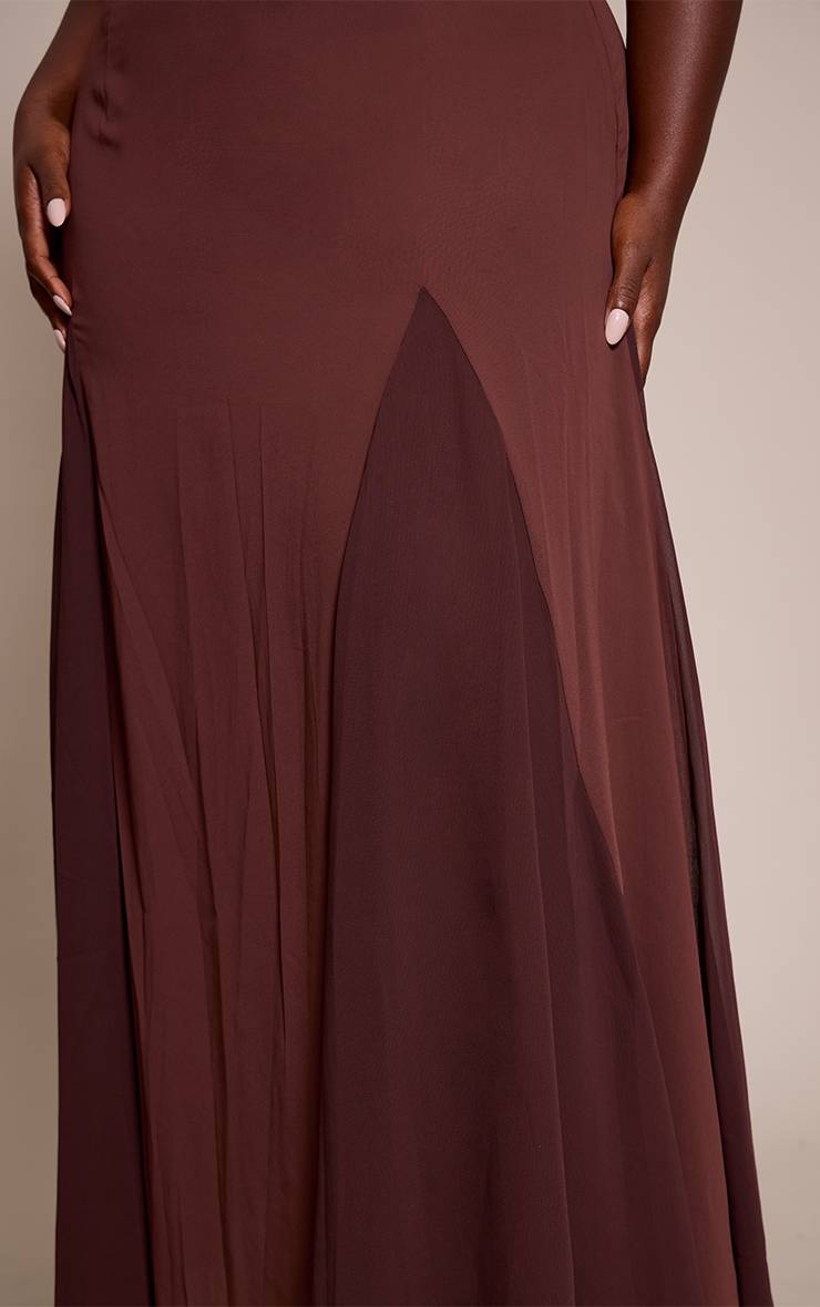 Chocolat Robe Midaxi À Godets Bandeau Grande Taille