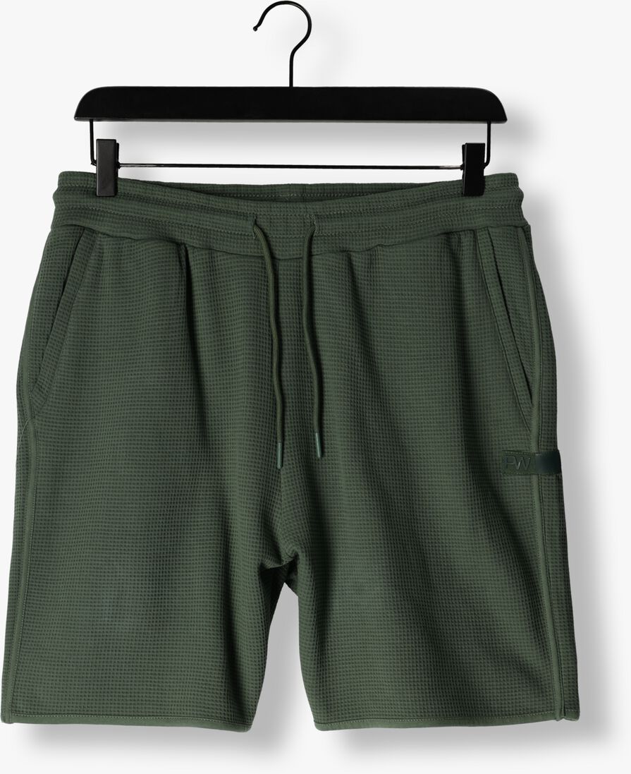 PUREWHITE groene purewhite korte broek shorts with waffle structure