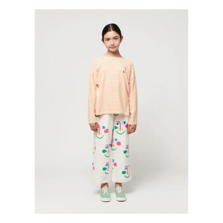 Bobo Choses Jogger Coton Bio Visages | Ecru