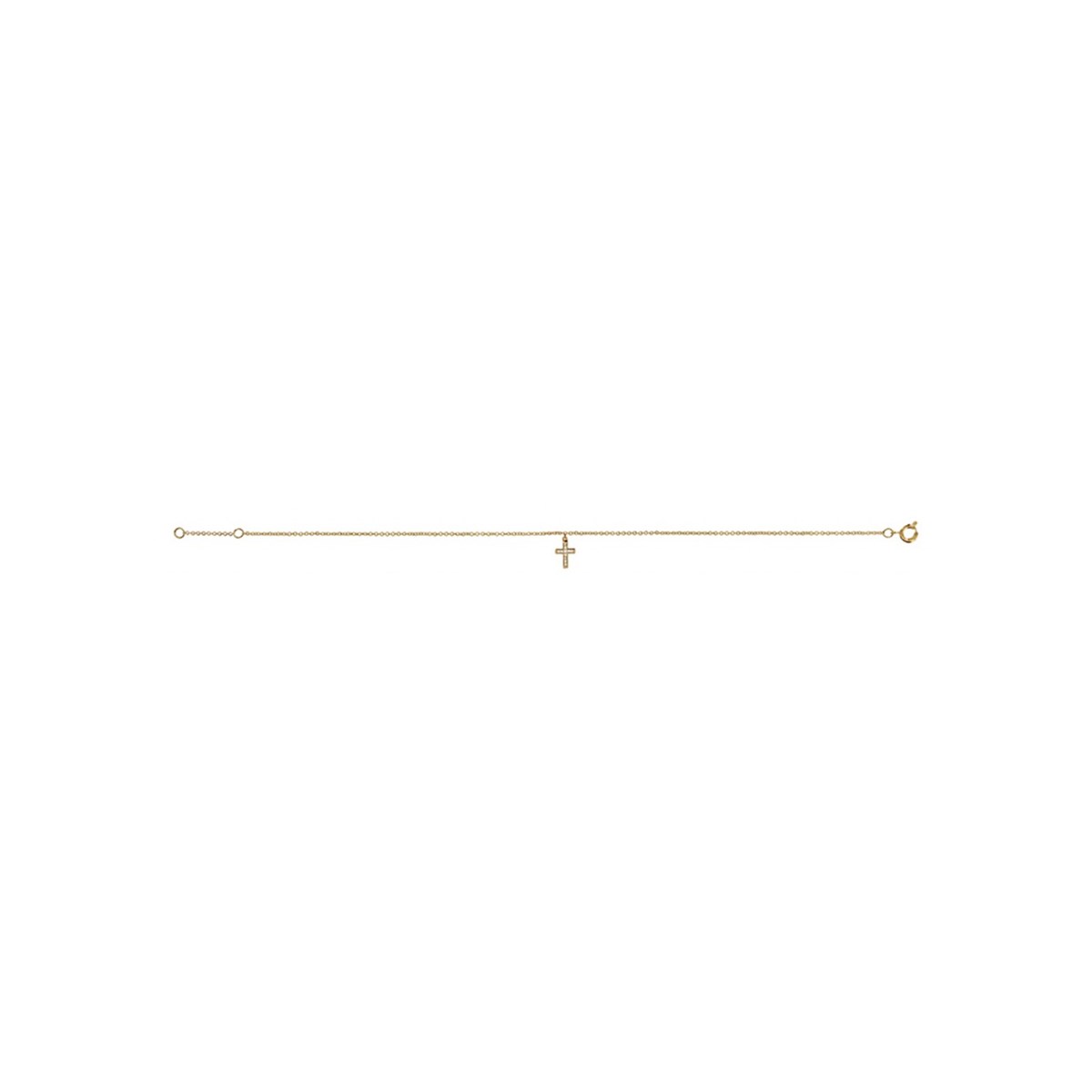 Chaîne de cheville Croix - Plaqué or