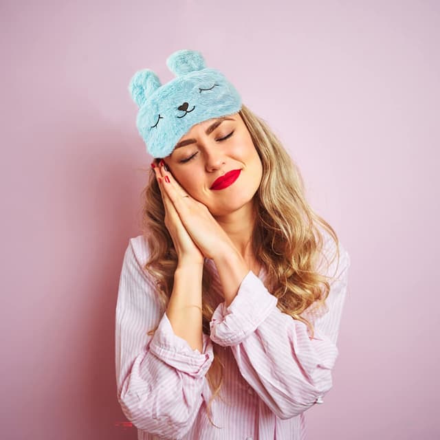 Sovemaske i sødt kanindesign Blå