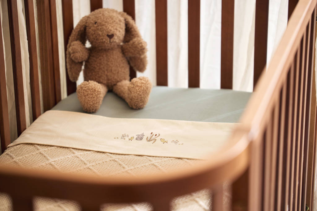 ledikantdeken Check Knit Oatmeal