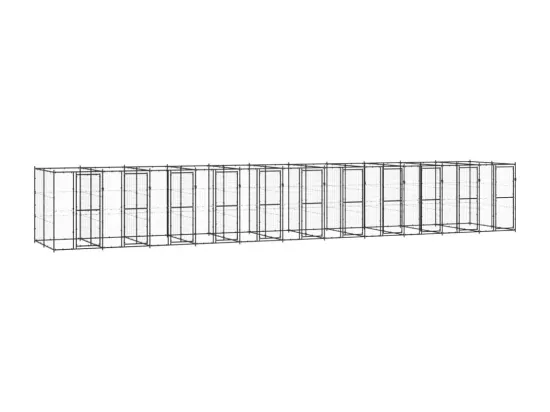 Chenil extérieur cage enclos 1210 x 220 x 180 cm 02_0000367