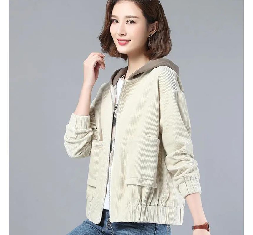 Everose - Corduroy jack met capuchon en rits