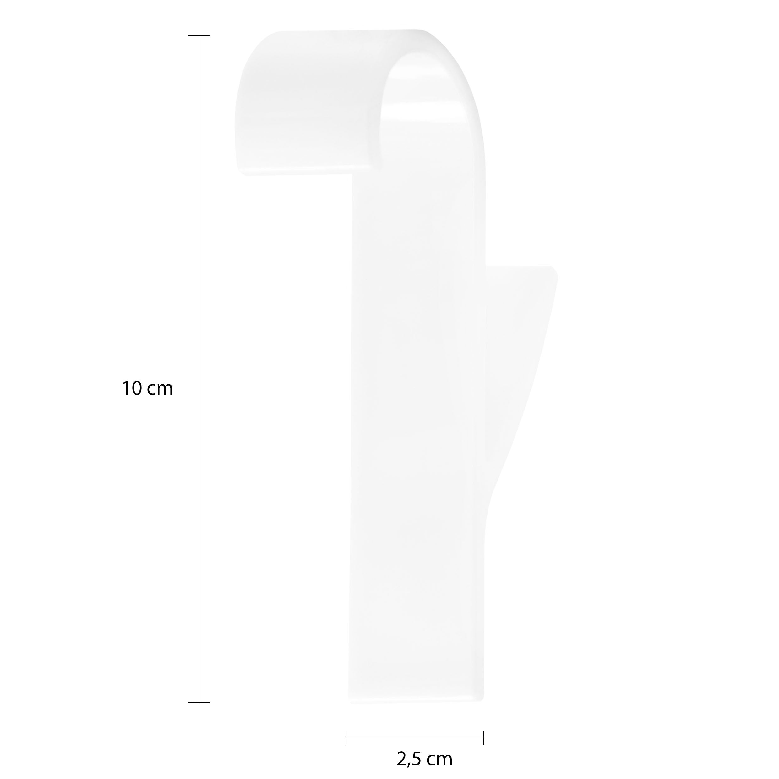 QUVIO Handdoekhouder plastic haakje - set van 2 - Wit
