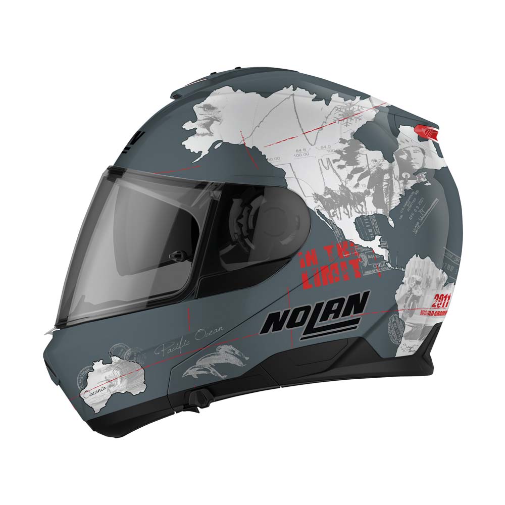 Nolan - Casque N100-6 Legend C. Checa N-Com Anthracite / Blanc / Rouge