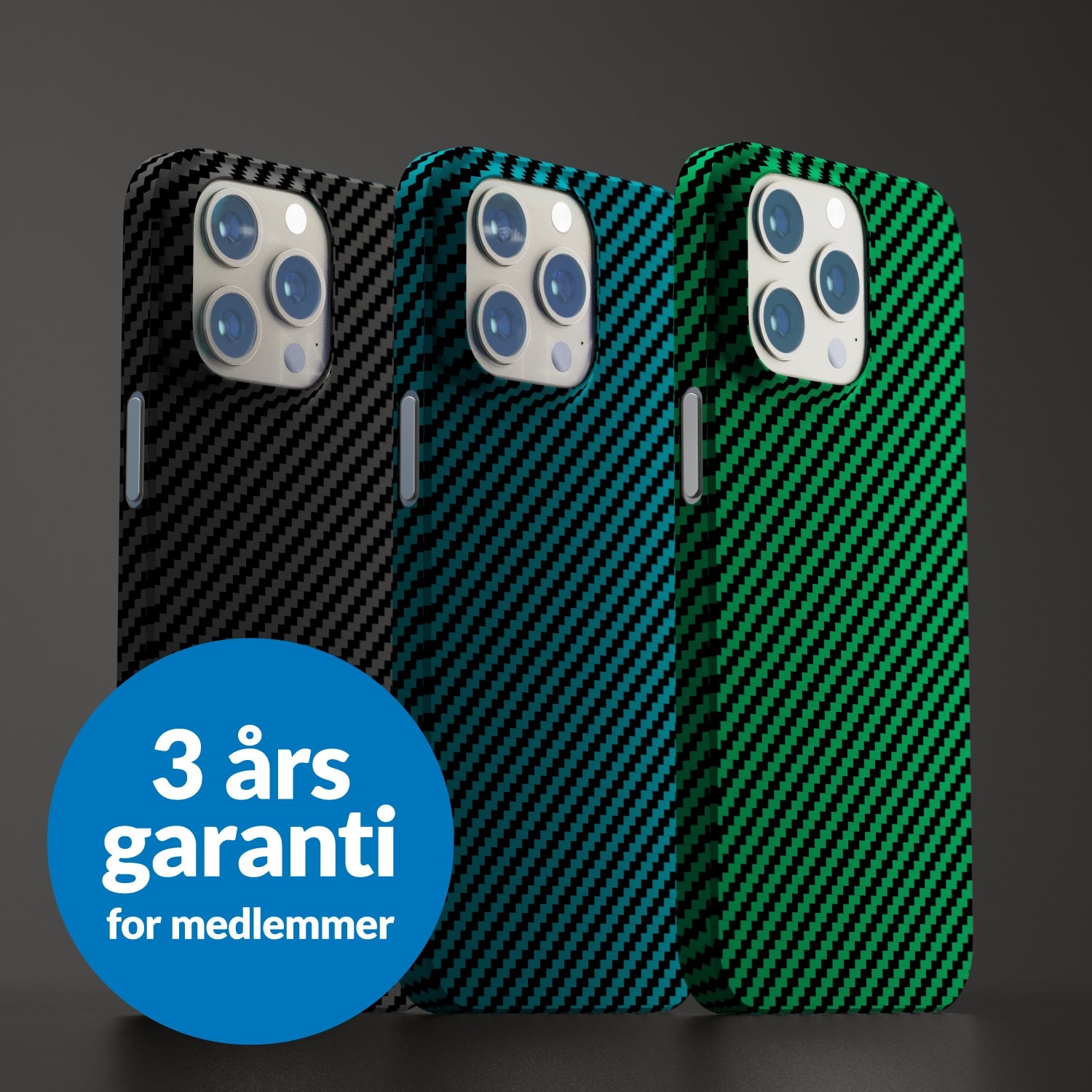 Linocell Premium Kevlar Robust deksel for iPhone 13 Pro Svart