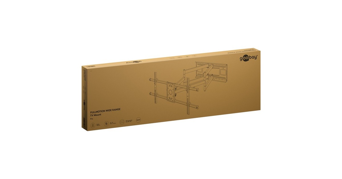 goobayWide Range TV Wall Mount Pro FULLMOTION (XL), 43 tot 90 inch wandmontage   (Zwart)