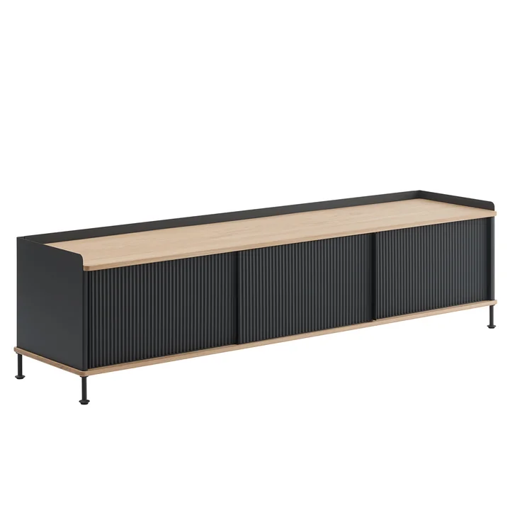 Muuto - Enfold Sideboard, 186 x 48 cm, Eiche / anthrazit