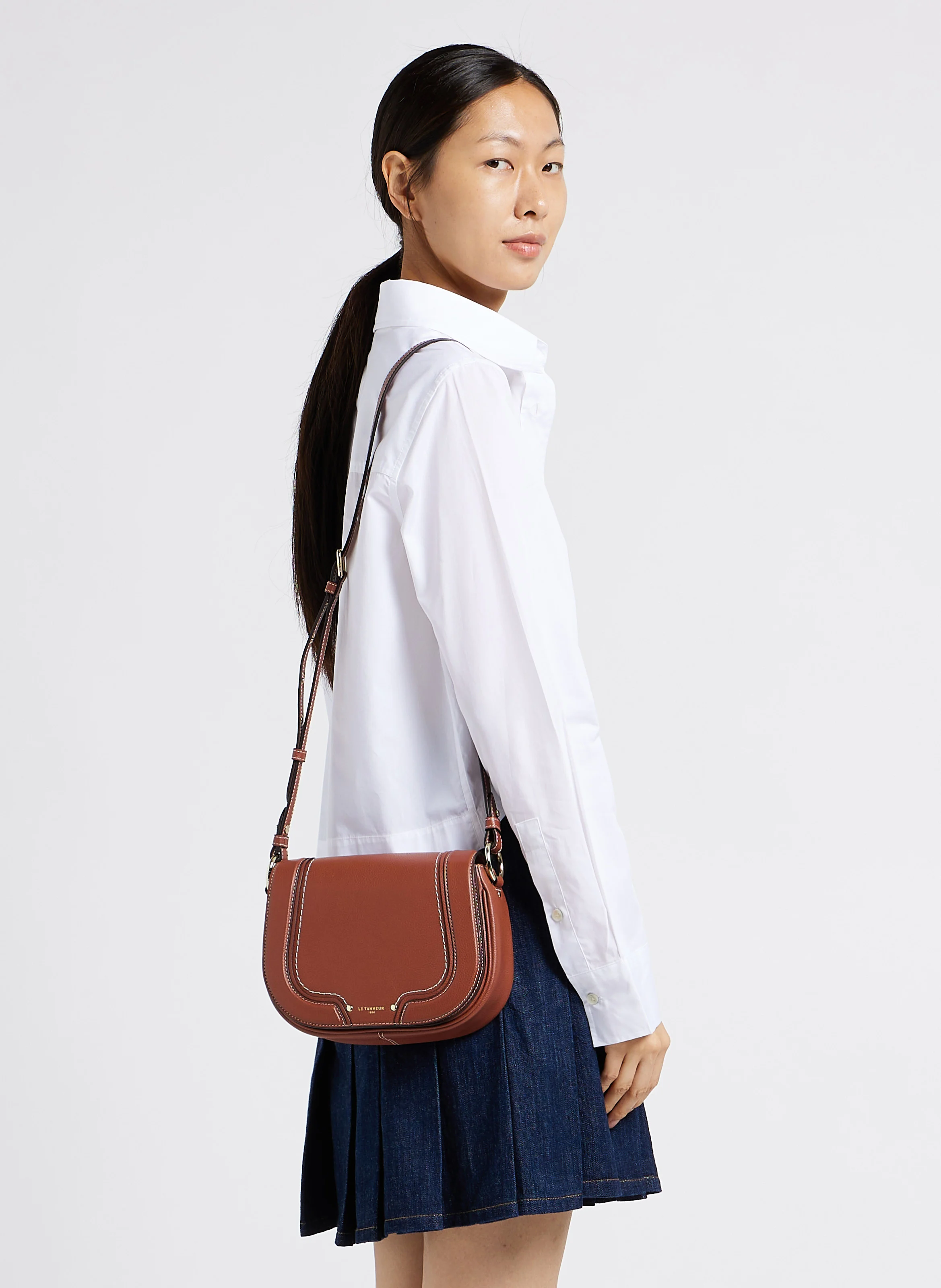 ELLA - Sac épaule en cuir| Marron