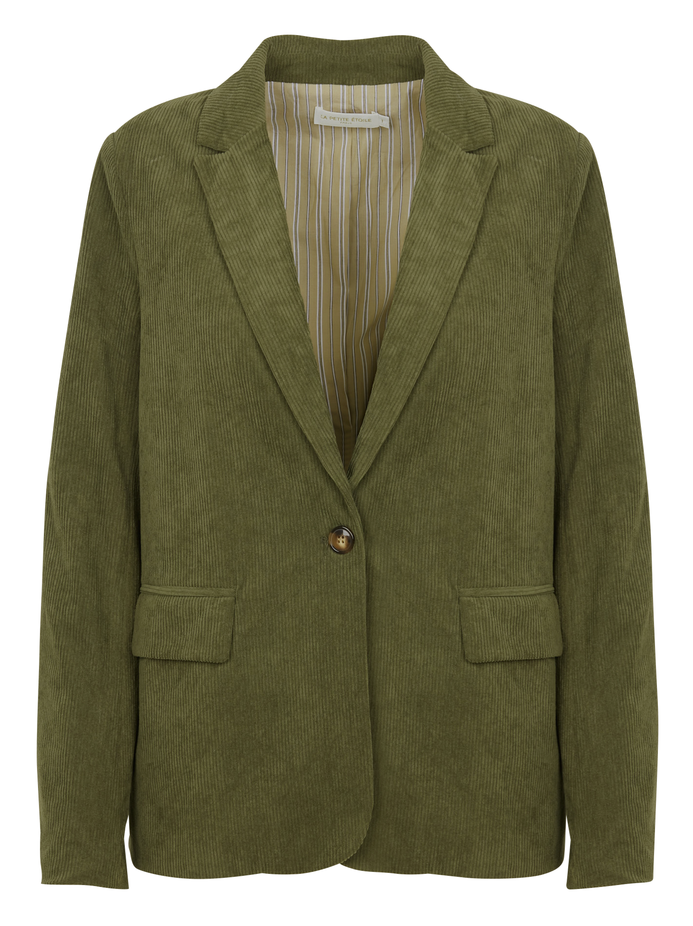 ZIELA - Veste de tailleur en velours côtelé| Kaki