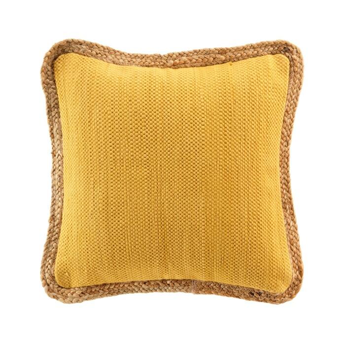 COUSSIN DEHOUSSABLE PASSEPOIL 45X45CM UNI ET JUTE AKINA OCRE