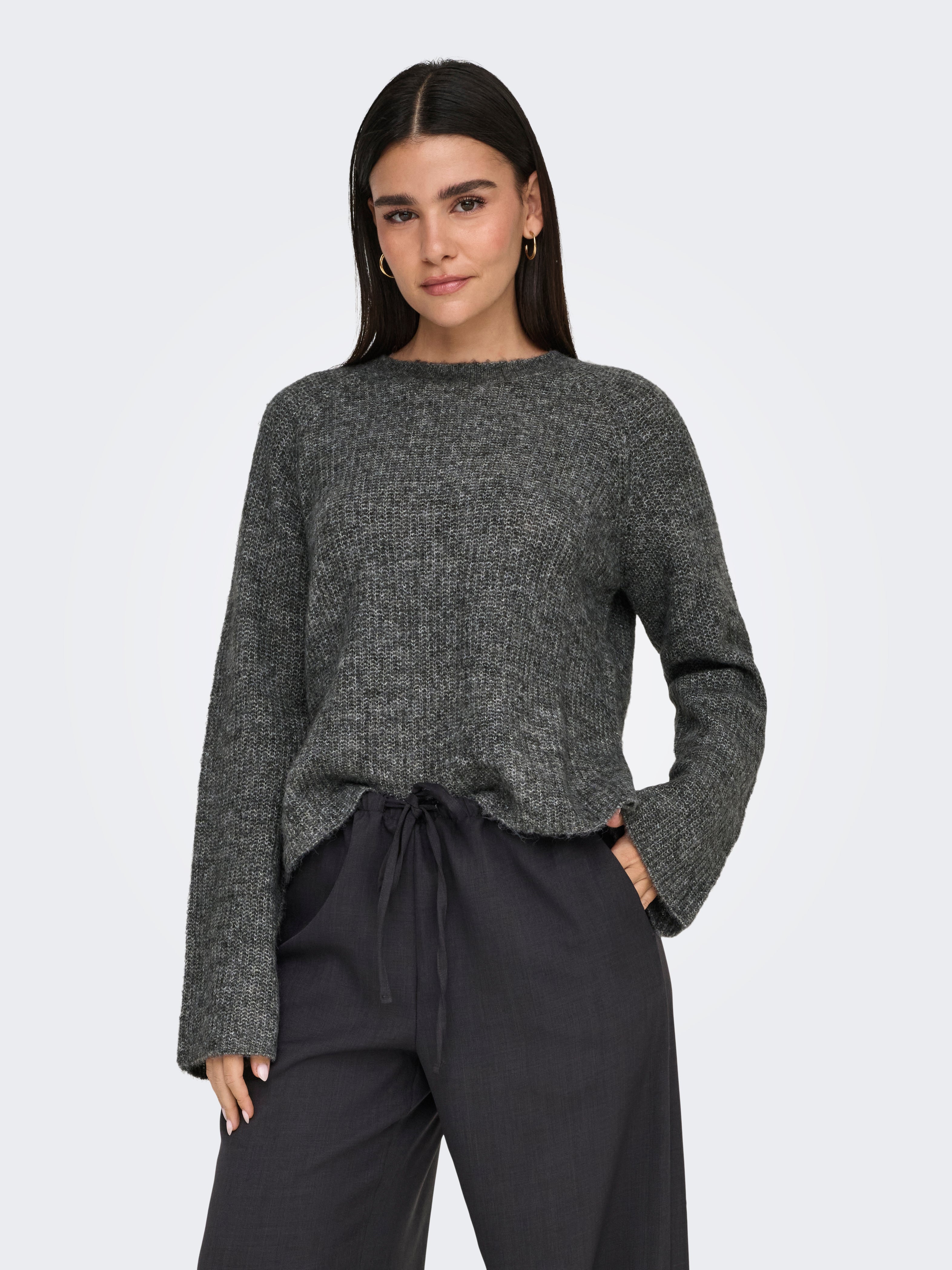 JDYINGEBORG Strickpullover Dark Grey Melange