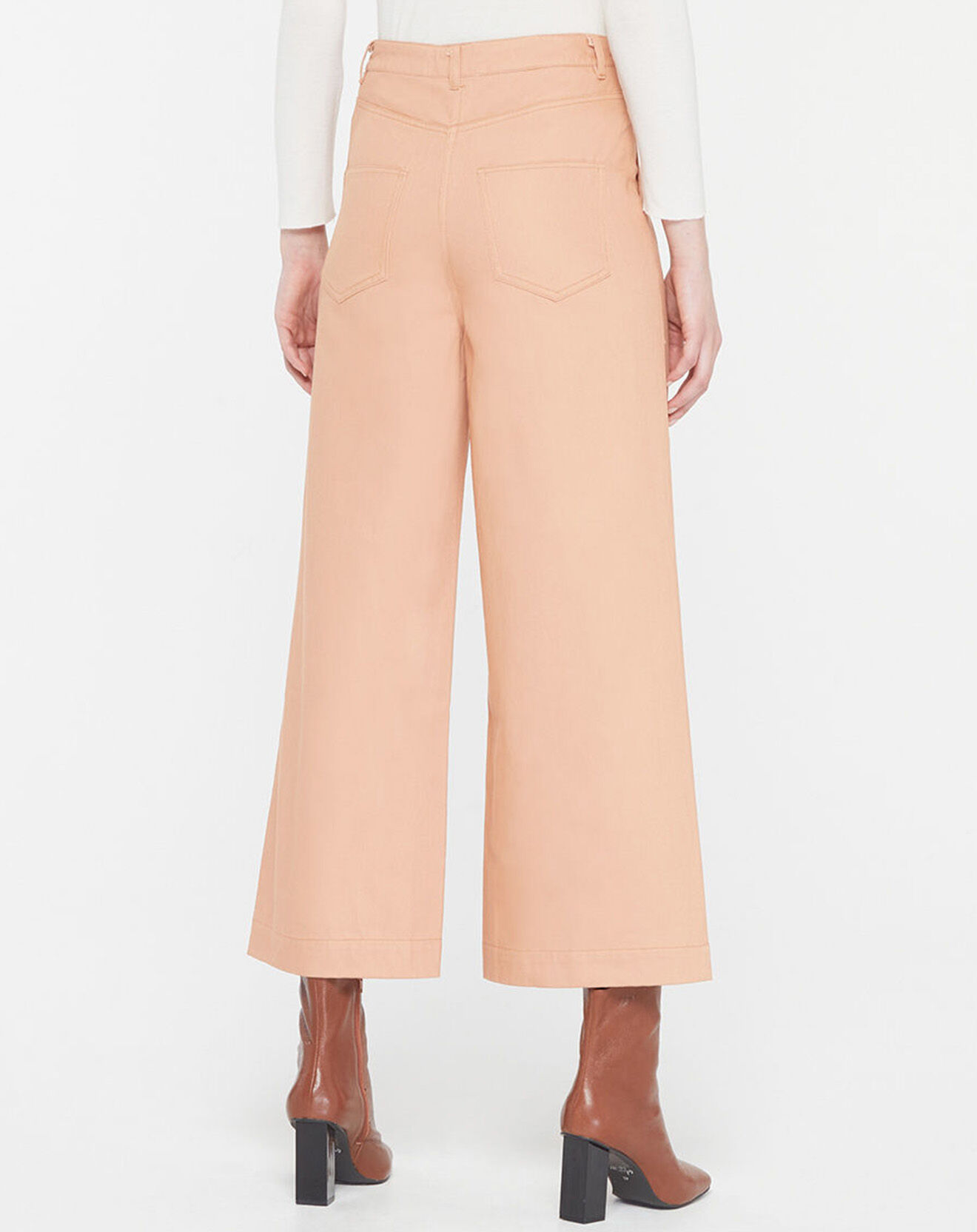 Galeries Lafayette Pantalon 7/8 en twill de coton biologique Clément rose pêche