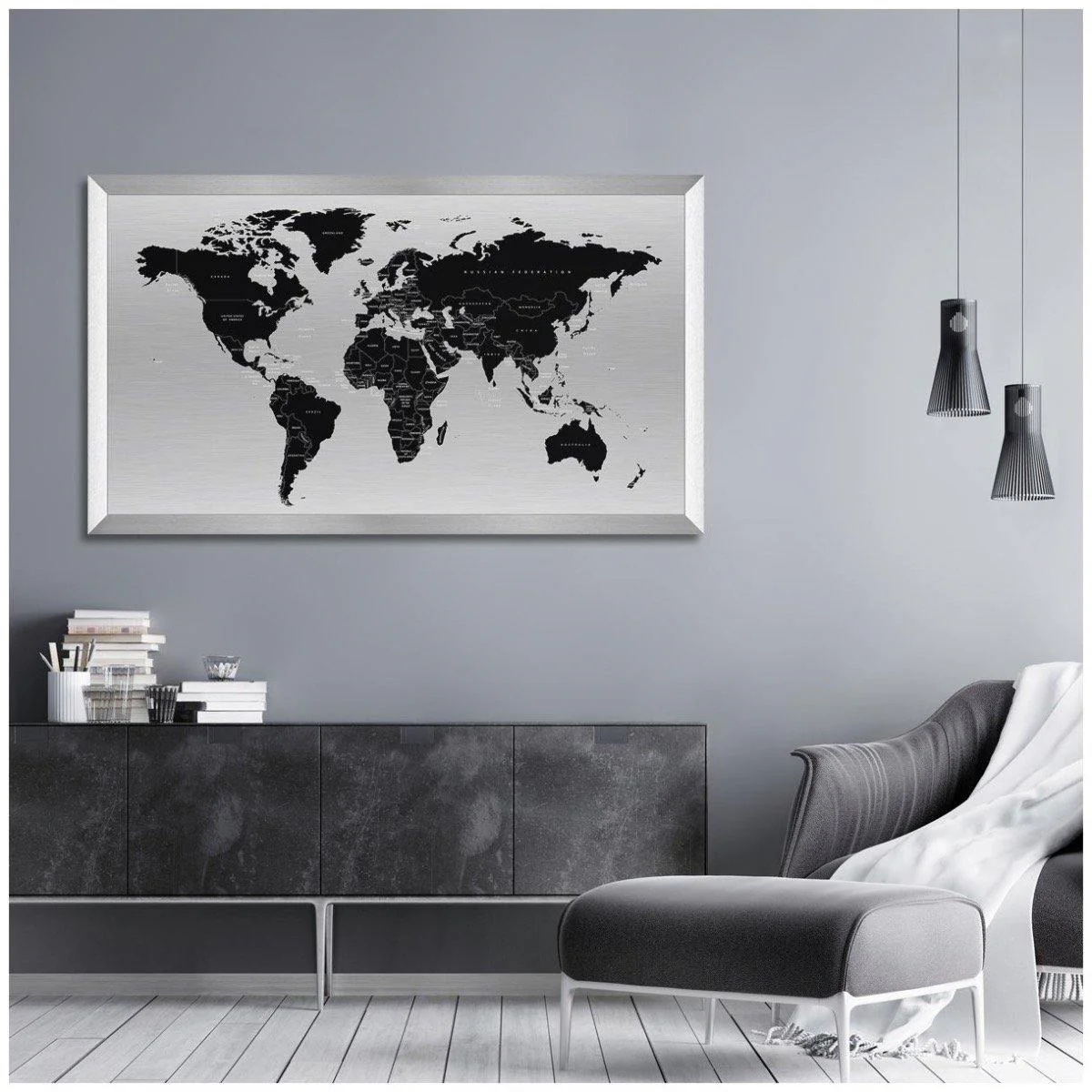 Incado  Metal verdenskort - 60x120 cm.