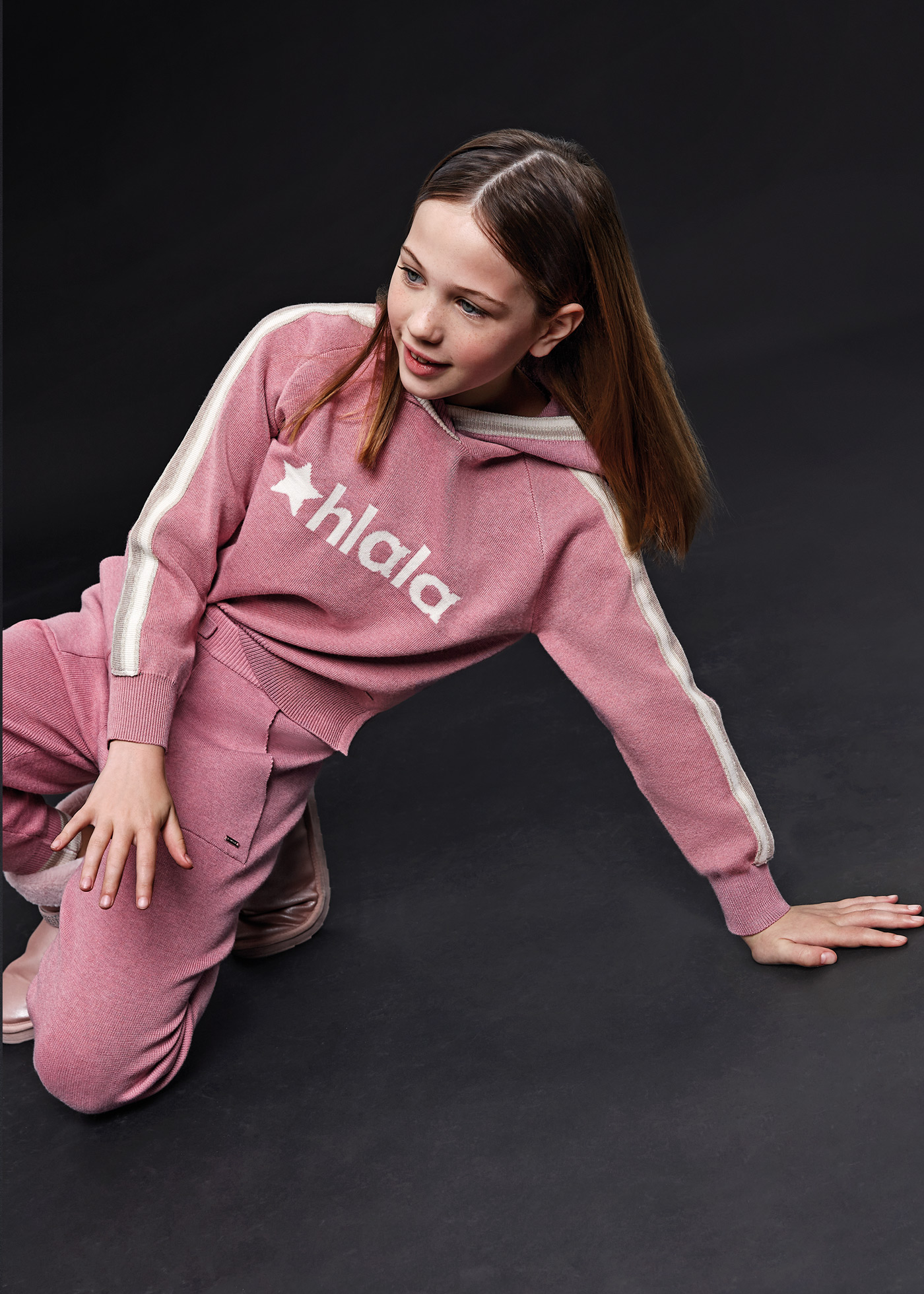 Conjunto de tricô de duas peças para meninas