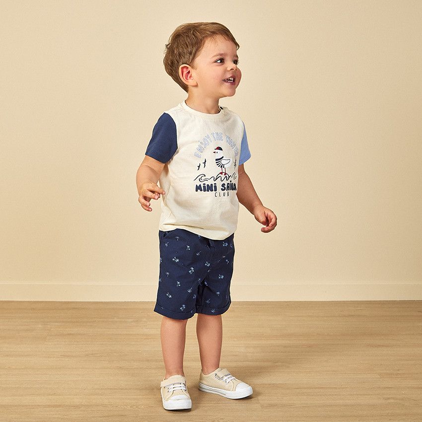 Ensemble 2 pièces effet color block pour bébé garçon - Bleu marine