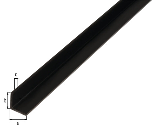 PVC hoekprofiel, zwart, 10x10x1 mm, 2,6 m