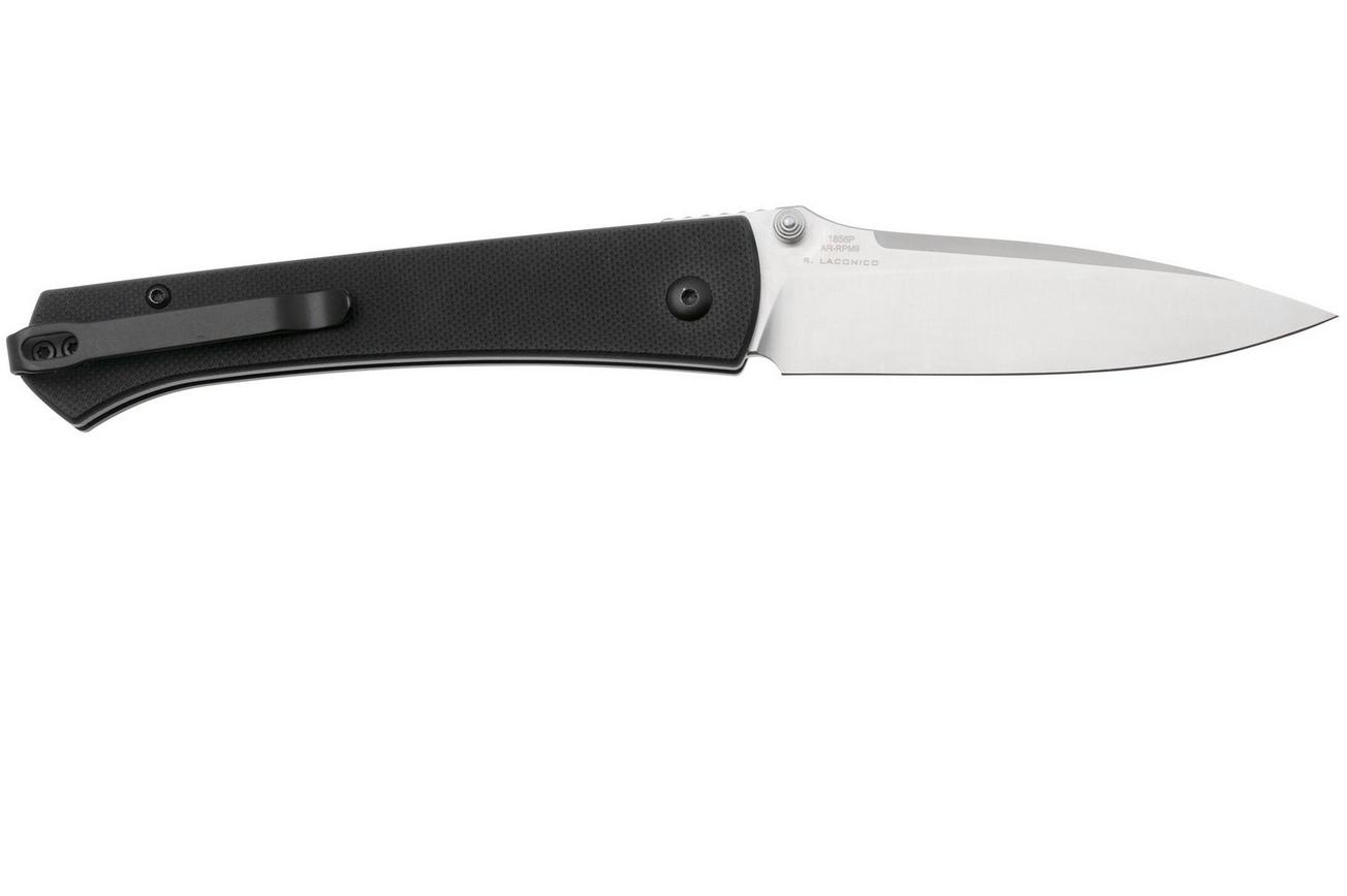 Artisan Cutlery Andromeda 1856P-BK, Stonewashed AR-RPM9, Black G10 zakmes, Ray Laconico design