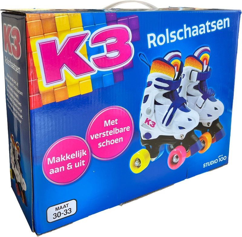 K3 - Rolschaatsen - Wit - Verstelbaar in 4 Maten - Met Stopper