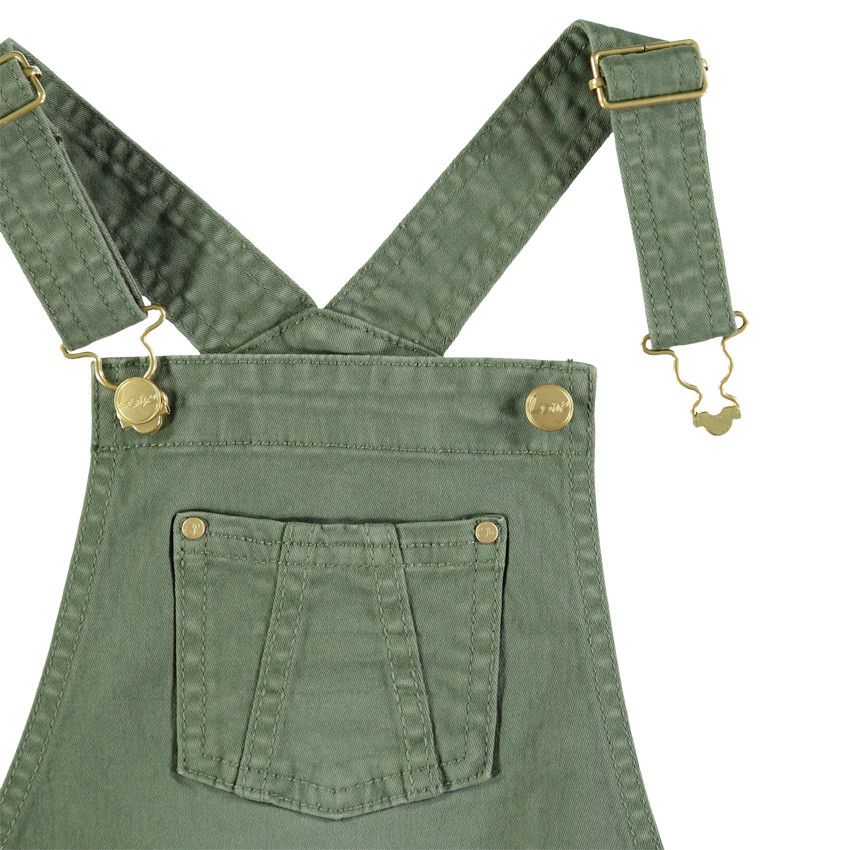 Salopette courte effet crinkle - Vert