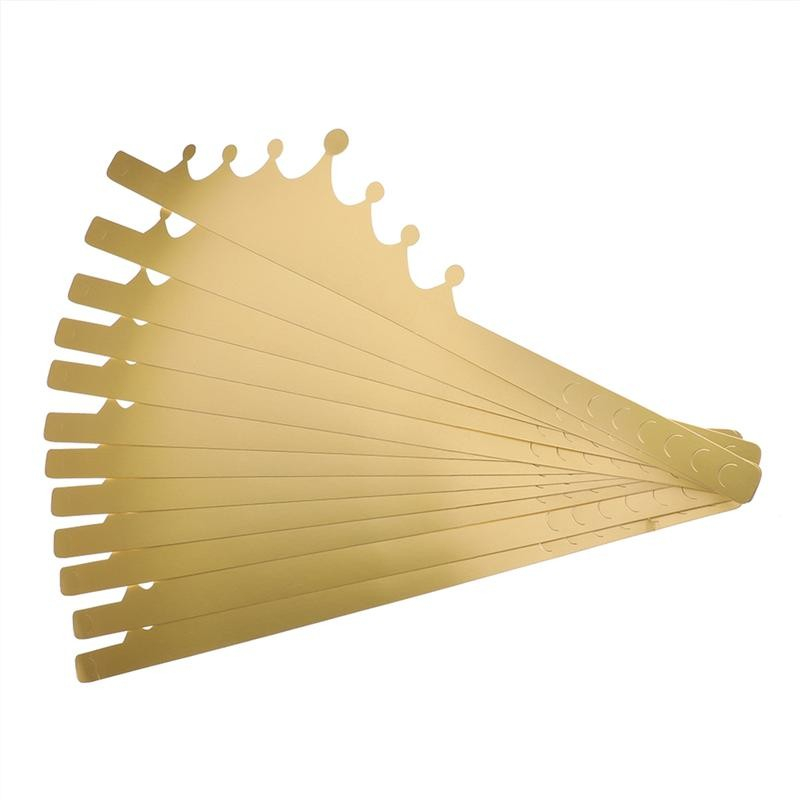 (10er Set) 56x11cm Metallic Party Krone Verstellbare Karton Krone Accessoire - Gold