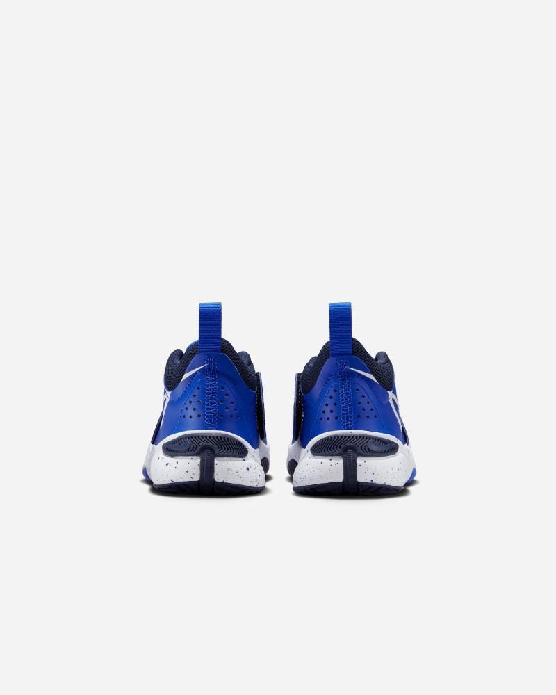 Chaussures de basket Nike Team Hustle D 11 Bleu Royal & Blanc pour enfant