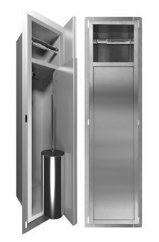 LoooX Closed inbouw closetborstelgarnituur met toiletrolhouder RVS