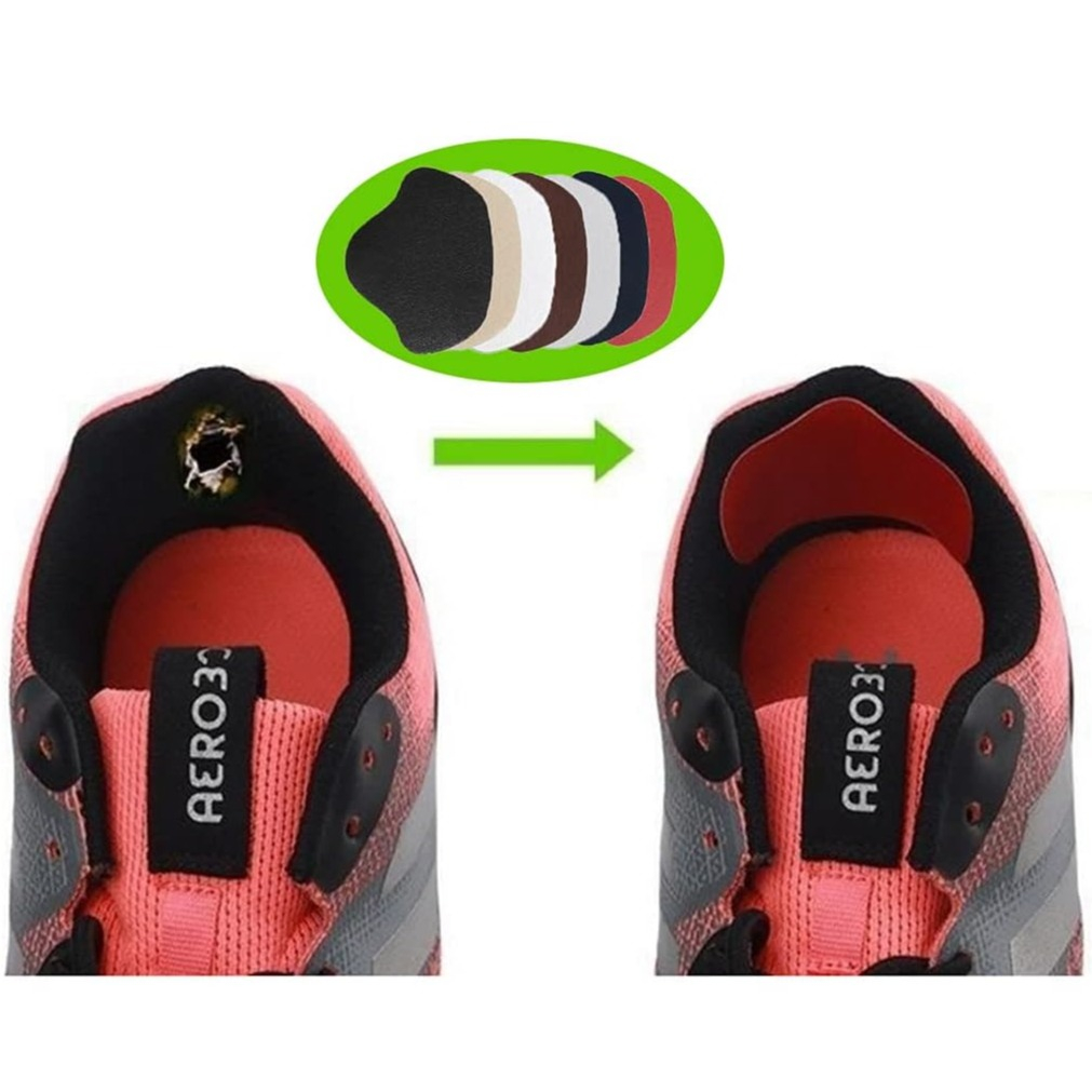 (2 Paar) Leder Fersen Pads Selbstklebende Anti-Rutsch Schuh Reparatur Einlagen - Weiss