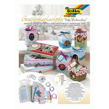 Folia Geschenkschachteln, Süße Weihnachten, 9 Schachteln zum selber Basteln