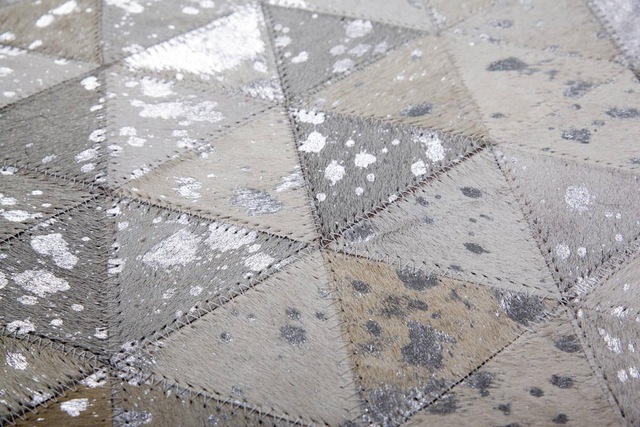 Kayoom Fellteppich »Rocket 410« rechteckig 8 mm Höhe Patchwork-echtes Leder-Fell, Wohnzimmer