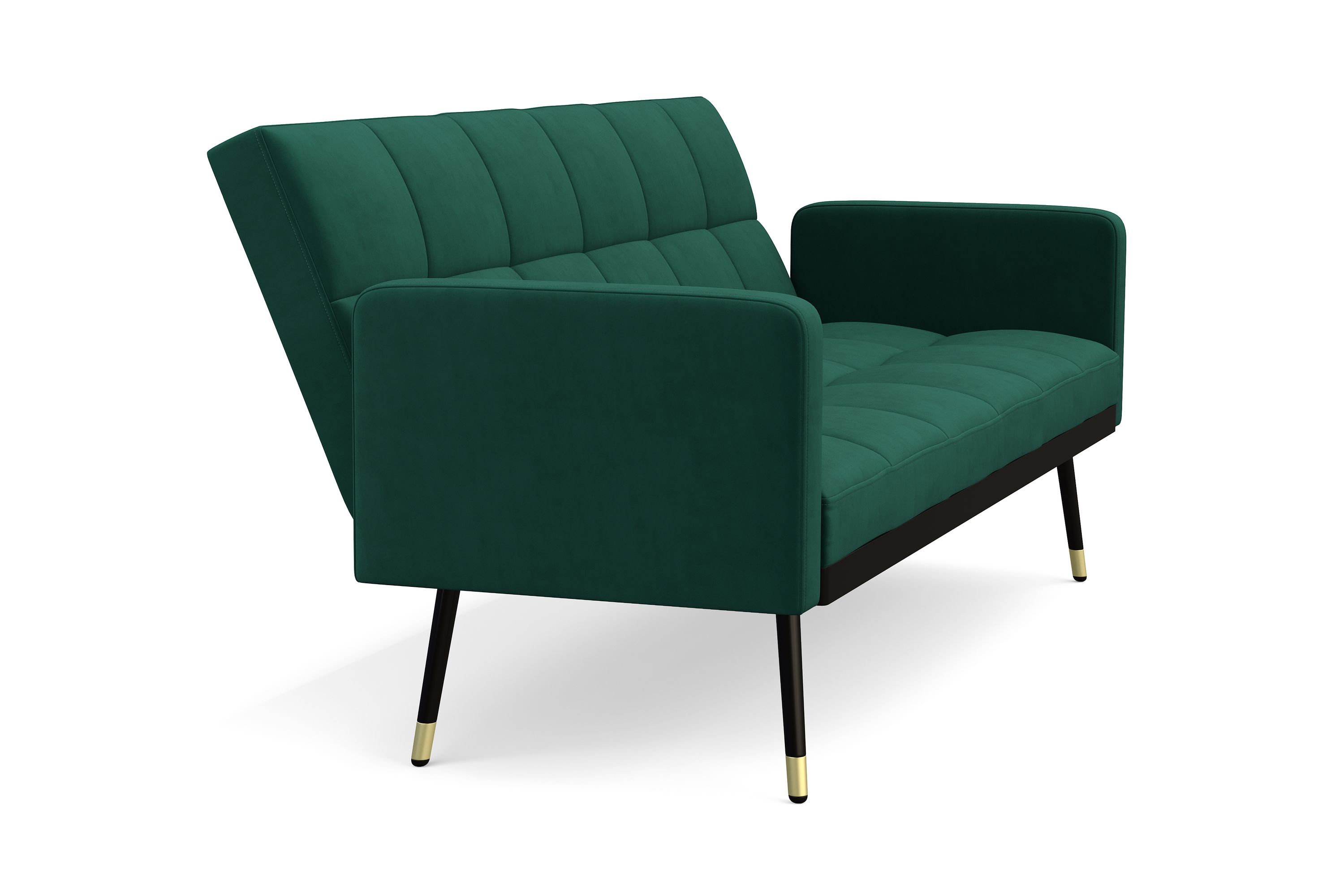 Schlafsofa Samt CALVIN dunkelgrün