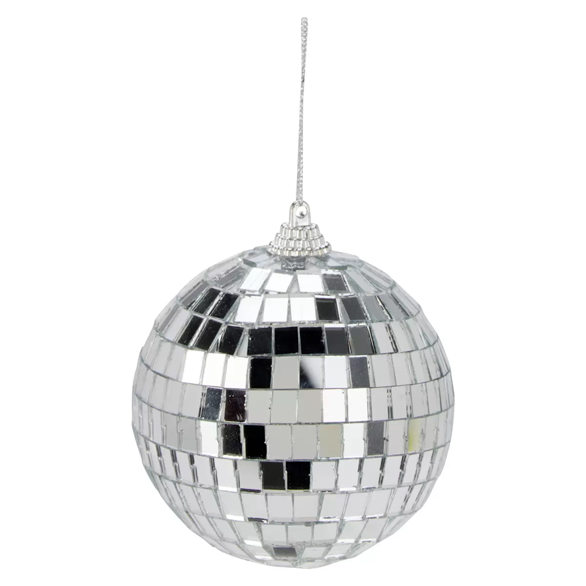 Weihnachtskugel Disko XMAS Silber