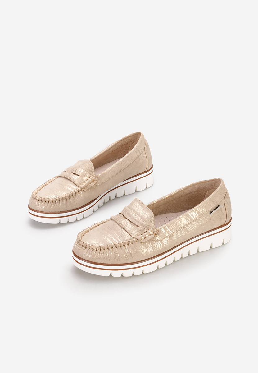 Mocassins femme dorées Manise V2