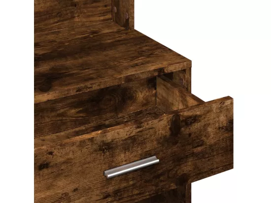 Coiffeuse avec armoire chêne fumé 80x35x132 cm