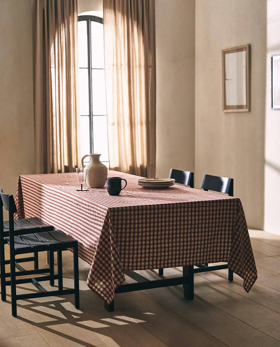 TOALHA DE MESA DE ALGODÃO XADREZ