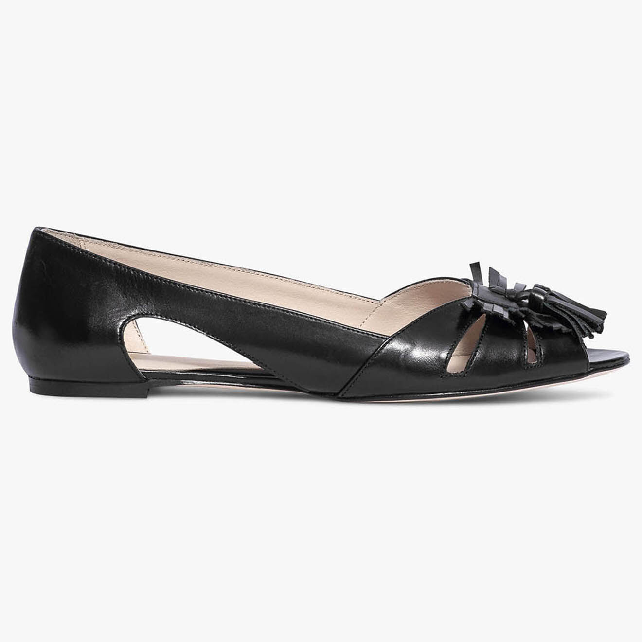 Bocage Ballerines en Cuir ajouré Sofia noires