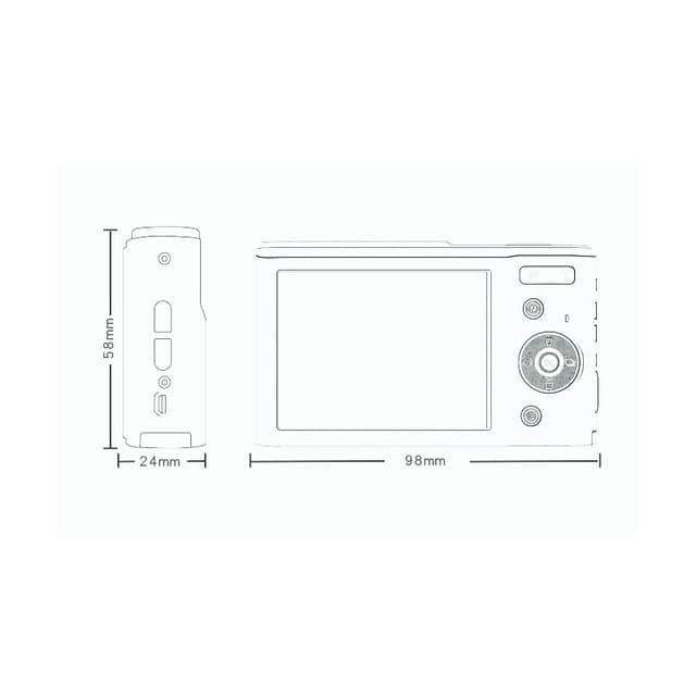 Digitalkamera 1080P / 48 megapixel / 16x zoom Sølv