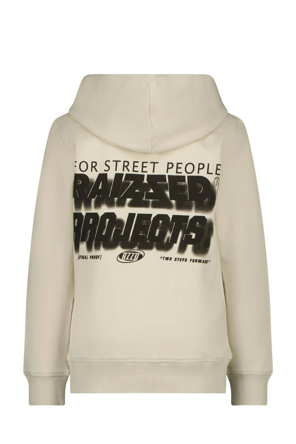 Raizzed hoodie Nezar met backprint greige